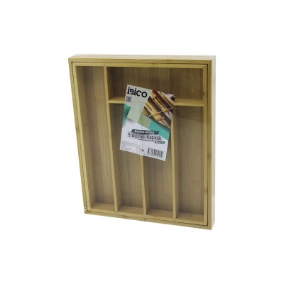 5 BÖLMELİ AHŞAP BAMBU KAŞIKLIK  30X34CM