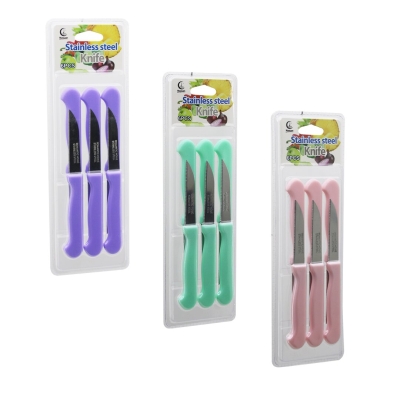 6PCS MEYVE BIÇAK  RENKLİ PLASTİK SAPLI   VAKUMLU AMBALAJ   BRKT-806155