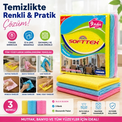 ACORD KOD-384 9 PARÇA  TEMİZLİK BEZİ 35X37CM