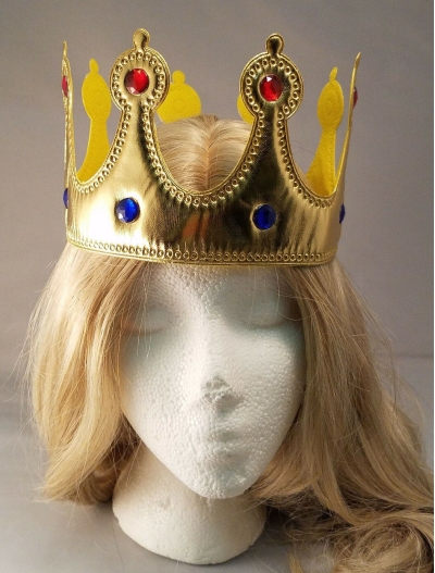 Altın Renk Kumaş Malzemeden İmal Yetişkin ve Çocuk Kral Tacı 55 cm