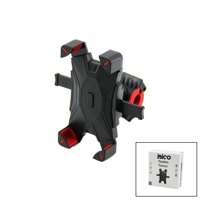 BİSİKLET - MOTORSİKLET - BEBEK ARABASI TELEFON TUTUCU - TUTACAK ABS PLS. 360° - BOYUT AYARLI