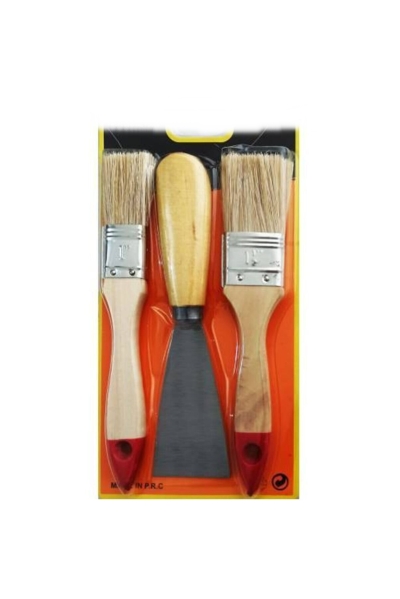 Boya Kestirme Fırça- Spatula Seti 3lü