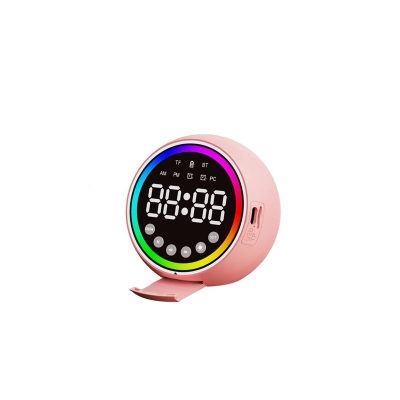 DİJİTAL SAAT - BLUETOOTH WİRELESS MİNİ HOPARLÖR SPEAKER USB ŞARJLI - IŞIKLI 5W PL-4652