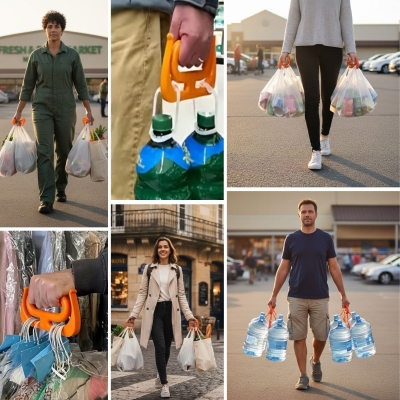 Ergonomik Poşet Taşıma Aparatı – Ağır Yük Taşıyıcı Tutacak, Elden Kesme Yapmayan Kolay Taşıma Kancası, Market ve Alışveriş Çantası Taşıyıcısı