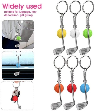 Gerçekçi Golf Tasarımlı Şık Anahtarlık Kolye Çanta Süsü Golf Keychain