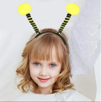 Gösteriler İçin Sarı Ponponlu Mega Arı Taç Arı Maya Tacı 25x11 cm