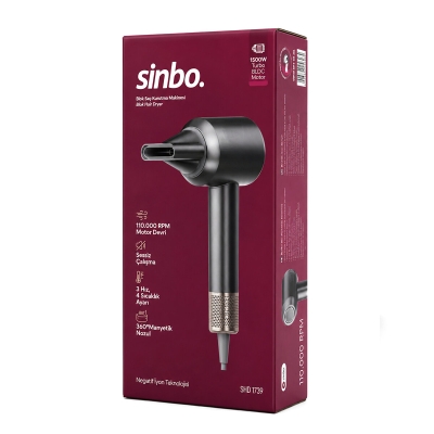 GRİ BLDC TURBO MOTOR SAÇ KURUTMA - ŞEKİL MAKİNESİ 1500W 3-KDM.HIZ 4-KDM.ISIAYAR=SICAK-ILIK-HAFİF-SOĞUK SHD-1739