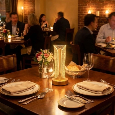 İki Yandan Kavisli Silindirik Çizgi Model Kristal LED Masa Lambası ? Dokunmatik, 3 Renk Işık Modlu, Şarjlı Dekoratif Gece Lambası