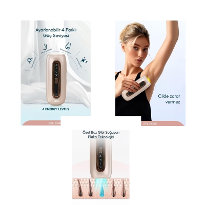 IPL 3İN1 BUZ LAZER EPİLATÖR - EPİLASYON CİHAZI 9 KADEME - LCD EKRAN TÜM VÜCUT UYGUN SEL-6048