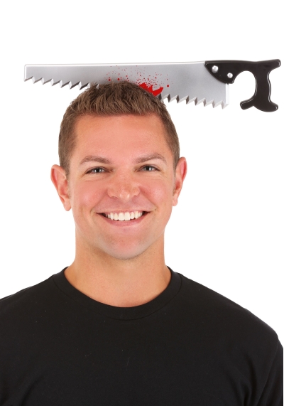 Kafaya Saplanmış Halloween Kanlı Testere Şaka Tacı