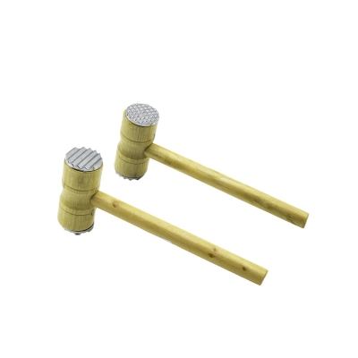 METAL ÇİFT BAŞLI AHŞAP SAPLI TOKMAK - ET DÖVECEK TOKMAK= 4.3 X 10CM SAPLI=25.5CM