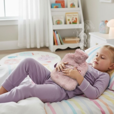 Mutlu Robot Hayvan Figürlü Pembe Peluş Sıcak Su Torbası 1 Lt ? Yumuşak Kılıf, Uzun Süre Sıcak Tutan Termal Su Torbası