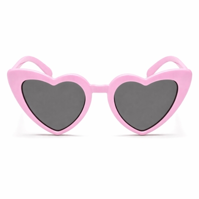 Pembe Retro Kalp Gözlük – 80’ler 90’lar Stil Parti Gözlüğü
