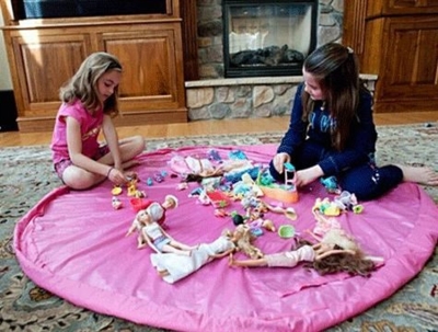 Pratik Taşınabilir Pembe Oyuncak Toplama Örtüsü Oyun Parkı Hurcu