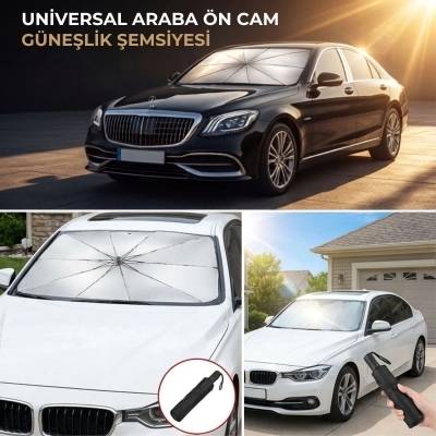 Premium Katlanabilir Araç Ön Cam Güneşliği ? Şemsiye Tipi Oto Güneşlik, UV Korumalı Isı Yalıtımlı Ön Cam Gölgelik