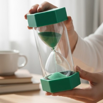 Renkli Cam Kum Saati ? Dekoratif Masaüstü Zaman Ölçer, Estetik Ofis ve Ev Aksesuarı