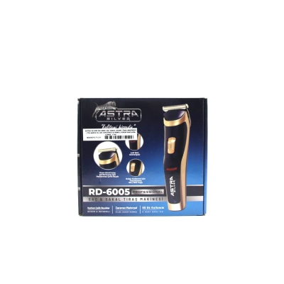 SAÇ SAKAL KESME TRAŞ MAKİNESİ FİŞ ŞARJLI - LED GÖSTERGE - RENKLİ KROM KAPLAMA GÖVDE  RD-6005