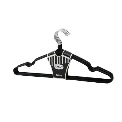 SİYAH 10PCS SİLİKON KAPLAMALI METAL ELBİSE ASKISI