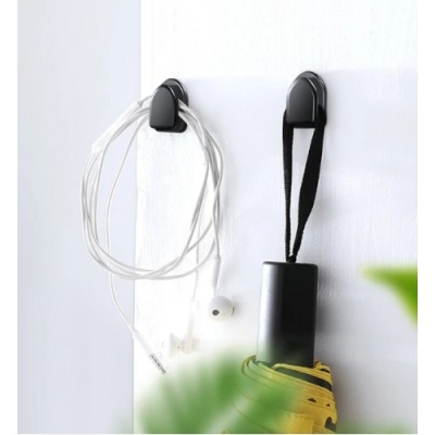 Siyah Çok Amaçlı Yapışkanlı Kanca 10 lu