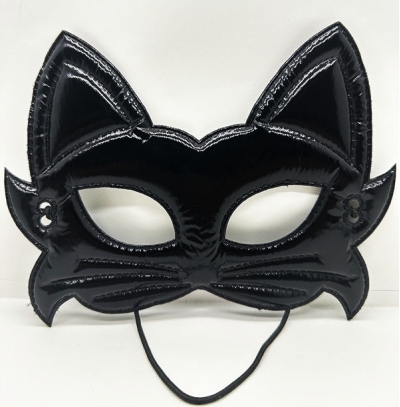 Siyah Renk Kumaş Malzemeden İmal Eva Kedi Maskesi 19x15 cm