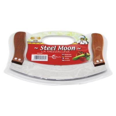 STEEL MOON ÇİFT AHŞAP SAPLI ZIRH BIÇAK KESİCİ - DOĞRAYICI 24 x 14 x 1,5 cm