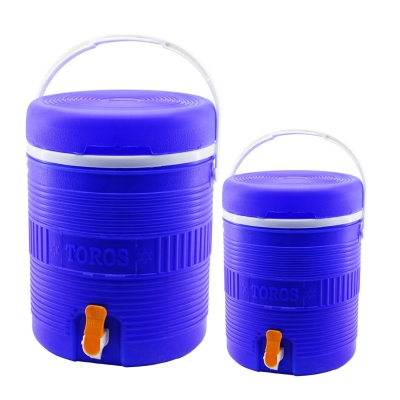 TOROS  2Lİ SET=14+6LT   YUVARLAK   TERMOS   MAVİ PLASTİK  MUSLUKLU - TAŞIMA KULPLU BRKT-501575