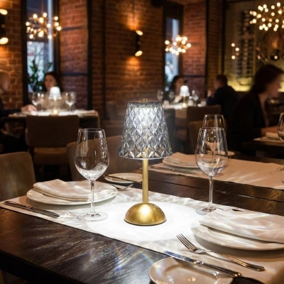 Uzun Klasik Gri Baklava Model LED Masa Lambası ? Dokunmatik, 3 Renk Işık Modlu, Şarjlı Dekoratif Gece Lambası