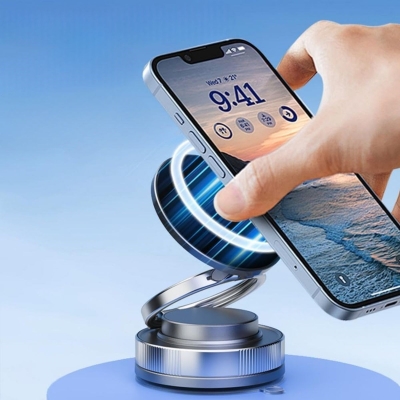 Vakumlu Manyetik Telefon Tutucu – Güçlü Vakum 360 Derece Döner Araç İçi Telefon Standı, Ultra Sabit Manyetik Destekli Mobil Cihaz Aparatı