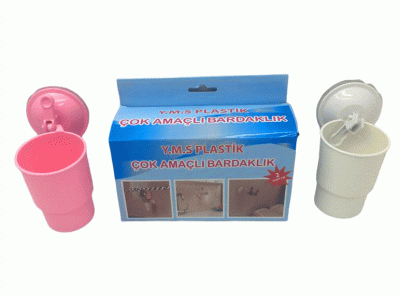 VANTUZLU PLASTİK 2 PARÇA  ÇOK AMAÇLI BARDAKLIK