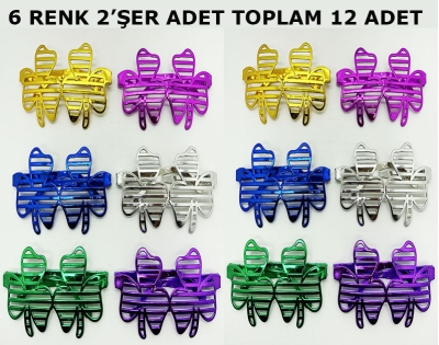 Vegas Casino Kupa Sinek Temalı Parti Gözlüğü 6 Renk 12 Adet
