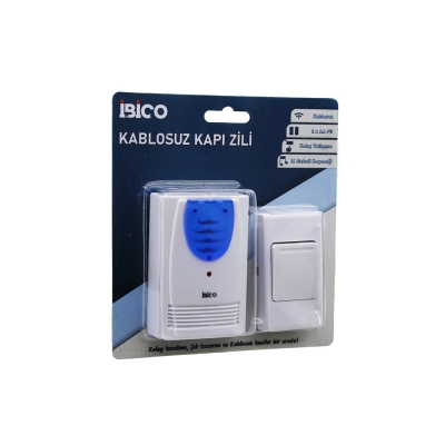 WİRELES KABLOSUZ KAPI ZİLİ PİLLİ 16 FARKLI MELODİ 50MT ÇEKİM ALANI PİL = 2AA - DÜĞME = 23A