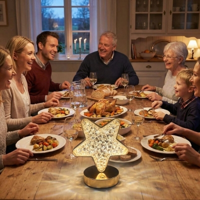 Yıldız Model Kristal LED Masa Lambası ? Dokunmatik, 3 Renk Işık Modlu, Şarjlı Mini Dekoratif Gece Lambası