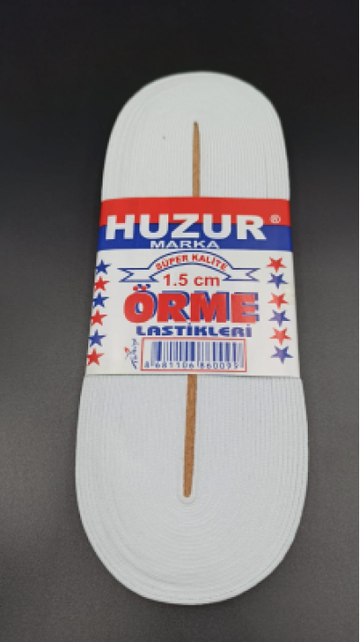 BEYAZ - 1.5CM PAÇA LASTİK YASSI GNİŞ 10MT.