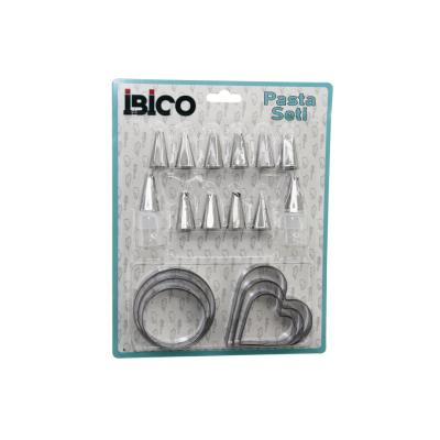 20PCS PASTA SÜSLEME UÇ SETİ= 12-METAL KURABİYE KALIP METAL=3-KALP - 3-YUVARLAK 2-UÇ TUTUCU PLS.ADAPTÖR