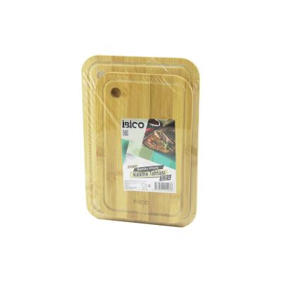 2PCS SETOVAL KENARLI - YUVARLAK DELİKLİ AHŞAP BAMBU KESİM PANOSU - KESME TAHTASI 18X28X1CM--22X32X1CM