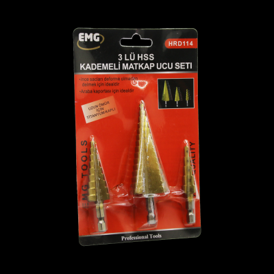 3 PARÇA  HSS KADEMELİ MATKAP UCU SET