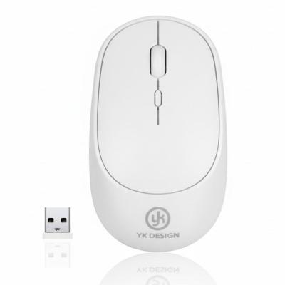 Beyaz Renkli Ergonomik Sessiz Kablosuz Mouse – USB Alıcılı, Ofis ve Oyun İçin Konforlu Bilgisayar Faresi MS6310