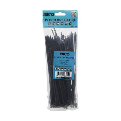 SİYAH   3.6X200MM  PLASTİK CIRT KELEPÇE  100PCS